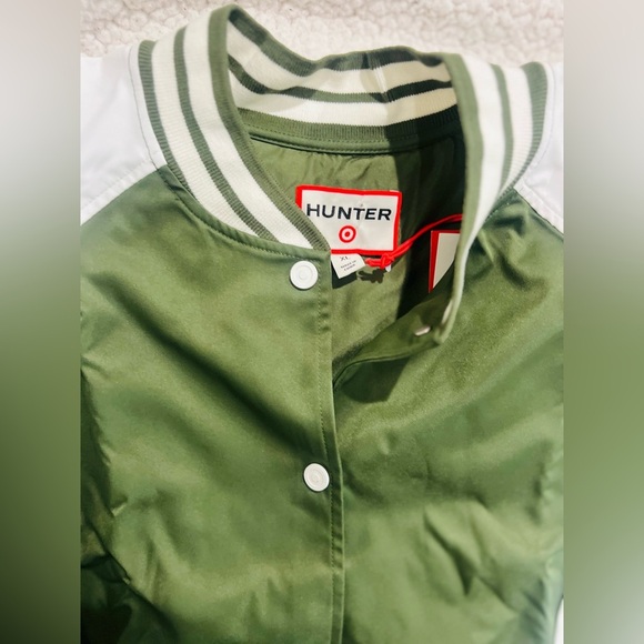 Hunter Target Olive Green White Varsity Swing Jacket Womens Size XL NEW - Picture 6 of 12